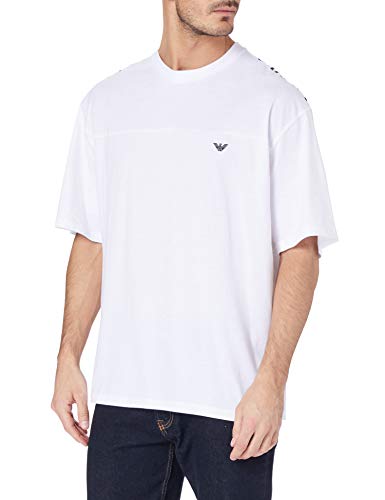 Emporio Armani Swimwear Crew Neck T-Shirt Brand Evidence Camiseta, Negro, M para Hombre