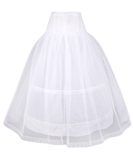 Enagua estilo cancán de Flora, para niña o dama de honor, con 2 aros y 1 capa de malla, 81,3 cm de largo
