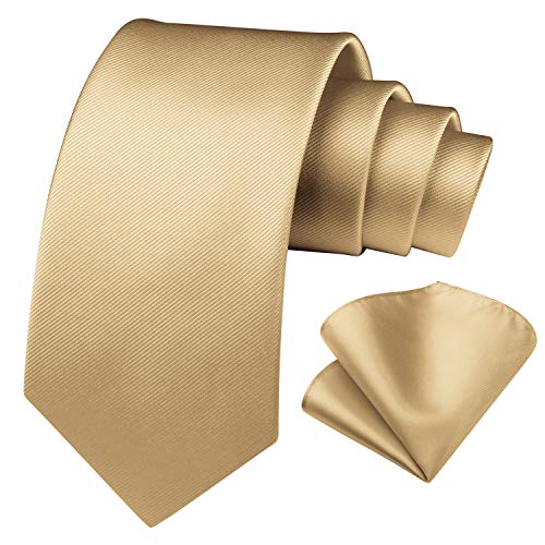 Enlision Conjunto de corbata cuadrada de bolsillo y corbata de color solido para hombres