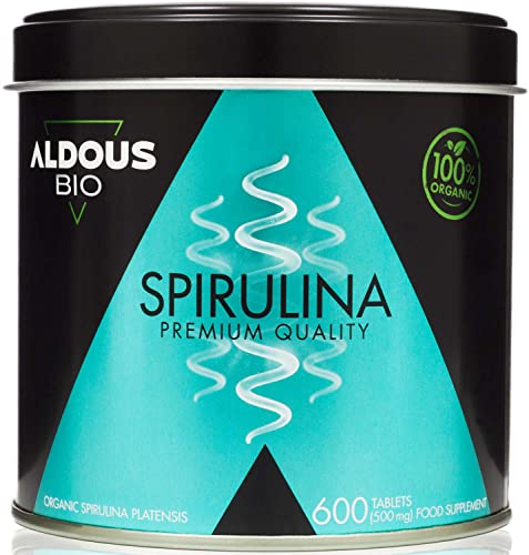 Espirulina Ecológica Premium para 9 Meses | 600 comprimidos de 500mg con 99% BIO Spirulina | Vegano - Saciante - DETOX - Proteína Vegetal | Certificación Ecológica