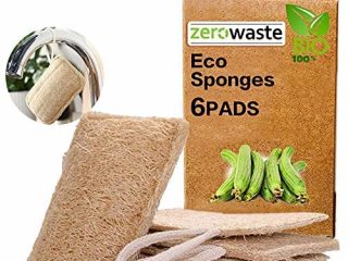 Esponjas de luffa, Esponjas orgánicas Naturales para Lavar Platos Paquete de 6,Exfoliante de lufa orgánica Fabricado de lufa egipcia superior/100% orgánico, Biodegradable y ecológico