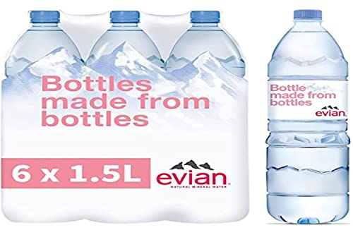 Evian Agua Mineral Natural Paquete de 6 x 1.5L