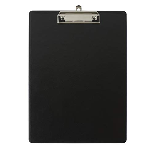 Exacompta 19291E - Porta-bloc de cartón Balacron con bolsillo de plástico y pinza con sitema de fijación mural Tamaño 23 cm x 32 cm para documentos tamaño A4 color negro.