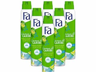 Fa - Desodorante Spray Limones del Caribe - 200ml (pack de 6) Total: 1200ml
