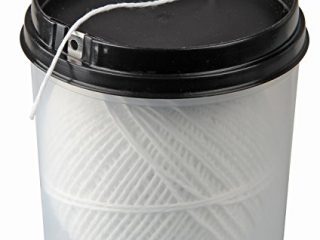 FACKELMANN Cuerda alimentaria con dispensador y Cuchilla, para Atar Carne, Pescado o verdura con Relleno, resiste hasta 175ºC, poliéster Apto para el Contacto con Alimentos, Blanca, 100m, 1ud.