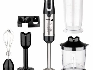 FAGOR Batidora de mano DivaMix Plus Black con 5 accesorios. 1000W de potencia y 4 cuchillas de acero inoxidable. Control de velocidad variable y botón turbo