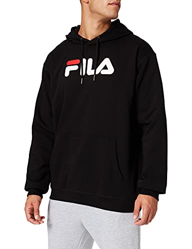 Fila Classic Pure Hoody Sudadera con Capucha, Black, L Regular Unisex Adulto