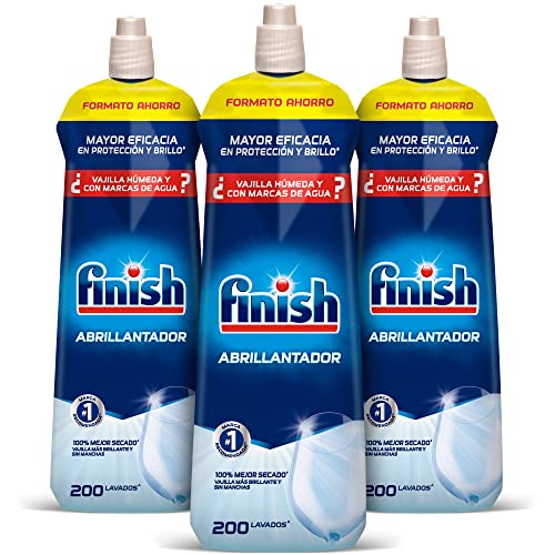 Finish Triplo Abrillantador Lavavajillas - Pack de 3 unidades x 800 ml - 600 lavados