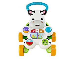 Fisher-Price Andador Cebra Parlanchina Primeros Pasos con Musica y Luces, Correpasillo + 6 Meses (Mattel GXC34), Paquete del fabricante
