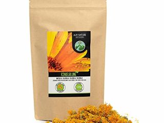 Flores de caléndula (125g), té de caléndula, flores enteras, caléndula de naranja, suavemente seca, 100% pura y natural para la preparación de té, té de hierbas, flores comestibles