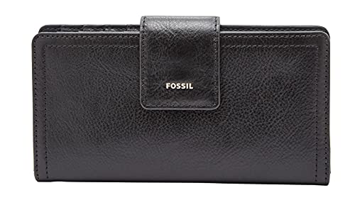 Fossil Cartera de Mano con Lengueta RFID Logan para Mujer de 17.1 cm de Largo x 1.9 cm de Ancho x 8.9 cm de Alto, Negro