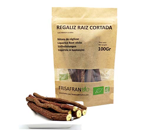 FRISAFRAN - Regaliz de palo SECO|Ecológico|paloduz|Directamente del productor|cultivado en Navarra - 100Gr