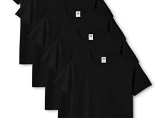 Fruit of the Loom Mens Original 5 Pack T-Shirt Camiseta, Negro (Black), Large (Pack de 5) para Hombre