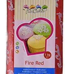 FunCakes Fondant para Cubrir Tartas, Cupcakes, Galletas o Modelar color Rojo Fuego: Sabor Vainilla, Flexible, Sin Gluten, Halal, Kosher D, Apto Véganos, 1 kg, FC97360