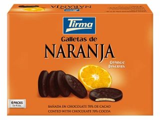 Galletas con Naranja bañadas en Chocolate 70% Cacao (6 x 33g)