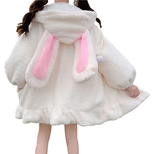 GAR Sudadera con Capucha De Oreja De Conejo para Mujer, Blusas De Jersey con Orejas De Conejo Mullidas, Chaqueta con Capucha De Conejo Kawaii De Manga Larga para Niñas