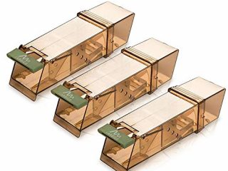 Gardigo 623583 - Trampa para Ratones Vivos; Captura y Caza Humano (no daña al ratón); Reutilizable; para Interior y Exterior; 18 x 6 x 5 cm; 3 Unidades