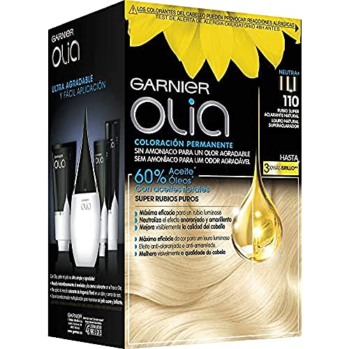 Garnier Olia - Coloración Permanente sin Amoniaco, con Aceites Florales de Origen Natural - Tono 110 Rubio Super Aclarante Natural
