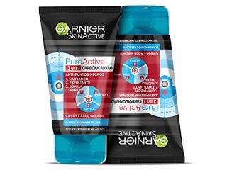 Garnier Skin Active - Pure Active, Gel Limpiador de Poros y Exfoliante Facial con Carbón 3 en 1 - Pack 2 unidades x 150 ml - Total: 300 ml