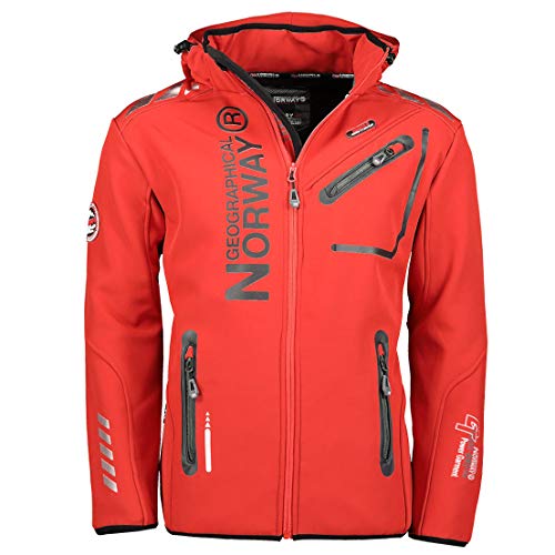 Geographical Norway ROYAUTE MEN - Chaqueta Softshell Impermeable Hombre - Capucha Transpirable Exterior - Chaqueta Cortavientos Invierno - Ideal Para Actividades Al Aire Libre (Negro L)