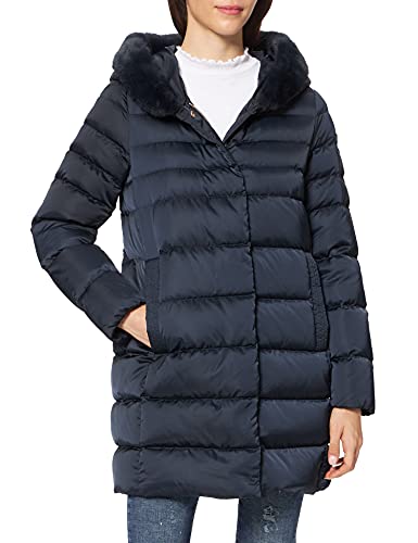 Geox W CHLOO Capa De Pluma Mujer, Azul (Dk Blue), 40