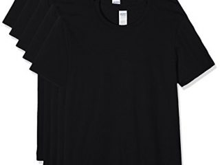 Gildan 64000 Camiseta, Negro, L (Pack de 5) para Hombre