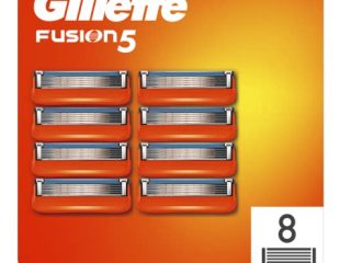 Gillette Fusion 5 Cuchillas de Afeitar Hombre, Paquete de 8 Cuchillas de Recambio
