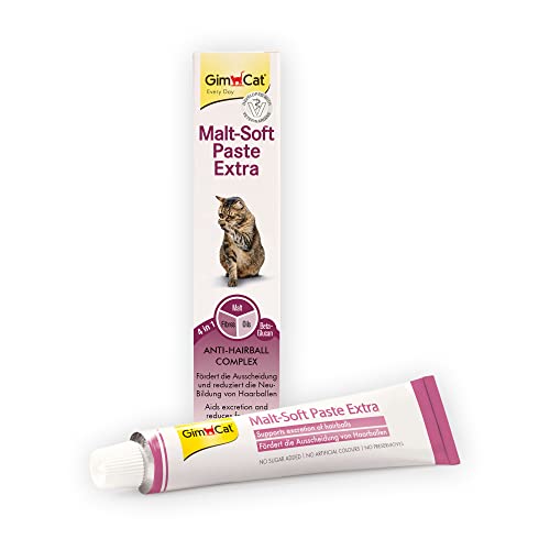 GimCat Malt-Soft Extra, pasta con malta- Anti-Hairball snack para gatos favorece la excreción de bolas de pelo (1 x 200 g)