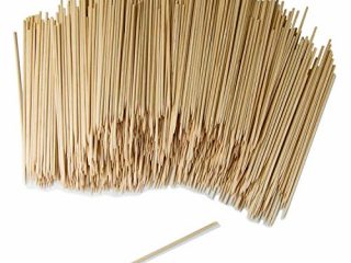 GoBeTree 1000 Brochetas de Madera de 15 cm y Ø 2.5 mm de diámetro. Pinchos y Palos de Madera bambú para Parrillas, barbacoas, Carnes, Verduras. Palos de Madera para Manualidades.