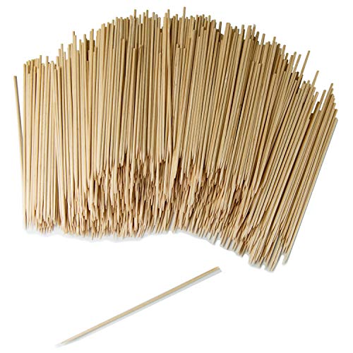 GoBeTree 1000 Brochetas de Madera de 15 cm y Ø 2.5 mm de diámetro. Pinchos y Palos de Madera bambú para Parrillas, barbacoas, Carnes, Verduras. Palos de Madera para Manualidades.