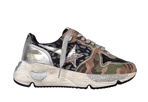 Golden Goose Zapatillas deportivas vintage para mujer, modelo Sole 60251 camuflaje, Camuflaje., 35 EU