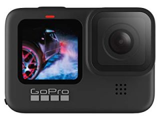 GoPro HERO9 Black - Cámara de acción sumergible con pantalla LCD delantera y pantalla táctil trasera, vídeo 5K Ultra HD, fotos de 20 MP, transmisión en directo en 1080p, sin tarjeta