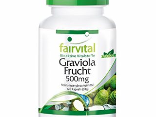 Graviola 500mg - Extracto de Fruta Guanábana (Annona muricata) - VEGANO - Dosis elevada - 120 Cápsulas - Calidad Alemana