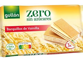 Gullón ZERO sin azúcares, Barquillos Sabor Vainilla, 180 Gramos, 3 X 60G