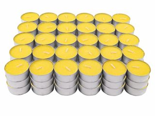H HANSEL HOME Velas de Té Citronela Tealight Citronela Perfumada Antimosquitos Velas Citronela - Pack 90 Velas, 4 Horas de combustión