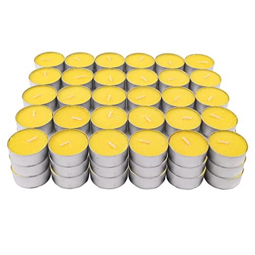 H HANSEL HOME Velas de Té Citronela Tealight Citronela Perfumada Antimosquitos Velas Citronela - Pack 90 Velas, 4 Horas de combustión