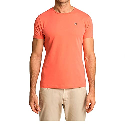 Hackett London SS Logo Tee Camiseta Hombre, Naranja (179 Corallo), Small
