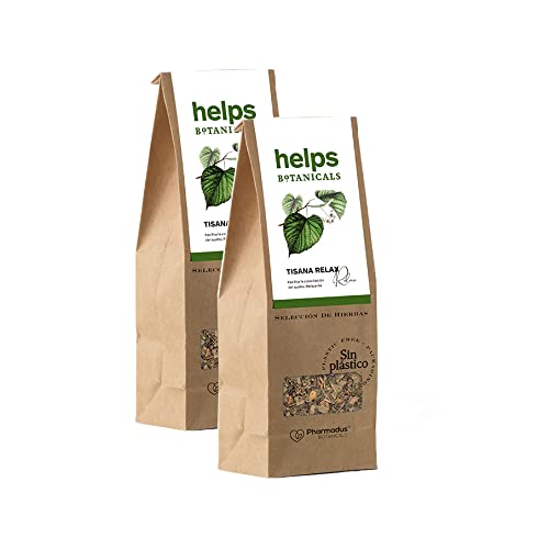 HELPS INFUSIONES - Infusión Relajante De Tila, Melisa Y Azahar A Granel. Tisana Relax. Bolsa A Granel De 50 Gramos. Pack de 2.