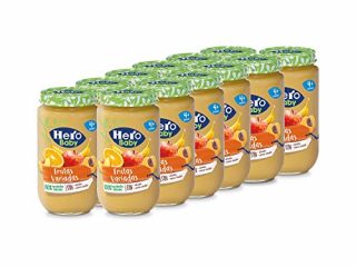 Hero Baby - Tarrito de Frutas Variadas, Ingredientes Naturales, para Bebés a Partir de los 4 Meses - Pack de 12 x 235 g