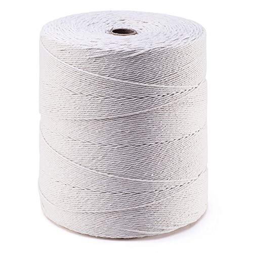 Hilo de Cocina de algodón 500g ca. 360 m ø 2 mm - Hilo de carnicería, Hilo de Asar, para pastelería, Cordel para embalar, cordón de macramé