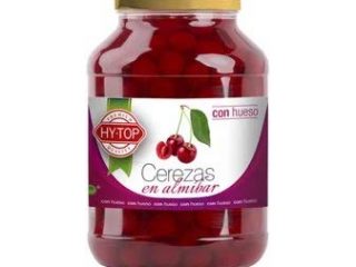 HY-TOP- Cereza con Hueso en Almíbar - Ideal para Postres - 700 Gramos