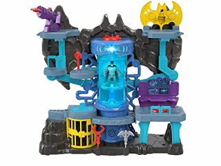 Imaginext DC Batcueva Bat Tech Casa de juguete con luces y sonidos para figuras, incluye 1 muñeco de Batman (Mattel GYV24)
