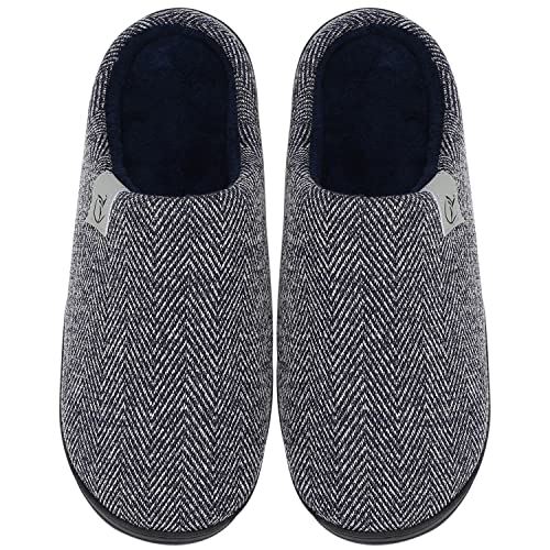 incarpo Zapatillas Casa Hombre Antideslizante de Interior y Exterior Pantuflas Vellón de Coral Cálido y Confortable Zapatillas,Azul Marino,42/43 EU