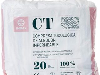 INDAS, Compresa Tocológica Algodón Impermeable, 20 unidades