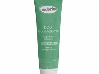 Inodorina Champú para Perros de Clorhexidina Higienizante (250 ml). Champú Natural para Cachorros de Glicerina Protector de Pelaje y para Activar Brillo