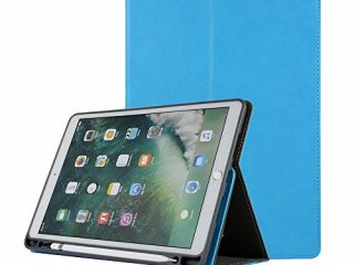 iPad Pro 11 2018 Case,Miya Ultra Ligera Case con Pencil Holder Protectora Plegable Cubierta de Soporte Durable con Auto Sueño/Estela para iPad Pro 11 2018-Azul Claro