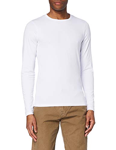 JACK & JONES Basic O-Neck tee L/S Noos Camisa Manga Larga, Blanco (Opt White), L para Hombre