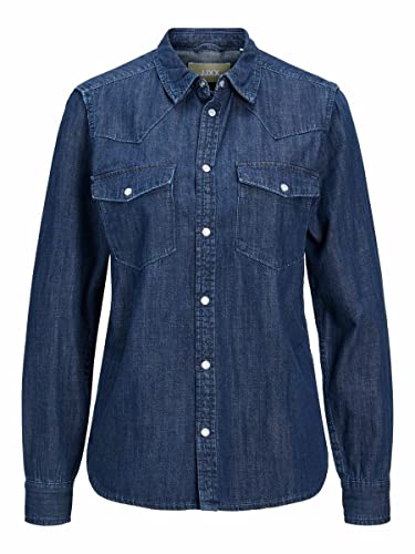 Jack & Jones Jjxx Jxsophi LS Shirt Noos Camisa Vaquera, Dark Azul Denim, L para Mujer