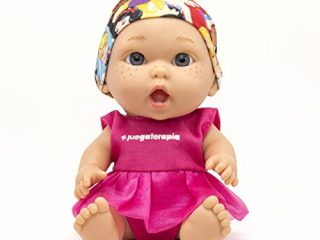 Juegaterapia, Muñeco Baby Pelón, Pañuelo de Princesas Disney, Juguete Solidario con Olor a Vainilla, Baby Pelones Solidarios, Princesas Disney, Muñecos y Juguetes, Beige