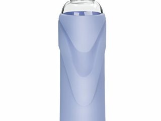 Justfwater Deporte Botella de Agua de Cristal con Funda de Silicona 420 ML